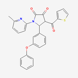 1-(6-Methyl-2-pyridinyl)-4-[oxo(thiophen-2-yl)methyl]-5-(3-phenoxyphenyl)pyrrolidine-2,3-dione