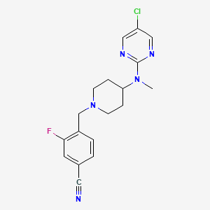 4-({4-[(5-Chloropyrimidin-2-yl)(methyl)amino]piperidin-1-yl}methyl)-3-fluorobenzonitrile