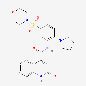 N-[5-(4-morpholinylsulfonyl)-2-(1-pyrrolidinyl)phenyl]-2-oxo-1H-quinoline-4-carboxamide