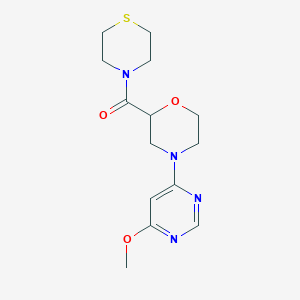 molecular formula C14H20N4O3S B12264262 4-(6-Methoxypyrimidin-4-yl)-2-(thiomorpholine-4-carbonyl)morpholine 