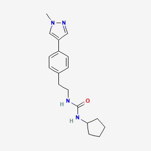 molecular formula C18H24N4O B12264268 3-cyclopentyl-1-{2-[4-(1-methyl-1H-pyrazol-4-yl)phenyl]ethyl}urea 