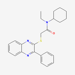 N-cyclohexyl-N-ethyl-2-[(3-phenylquinoxalin-2-yl)sulfanyl]acetamide