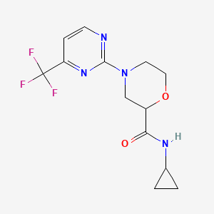 molecular formula C13H15F3N4O2 B12264297 N-cyclopropyl-4-[4-(trifluoromethyl)pyrimidin-2-yl]morpholine-2-carboxamide 