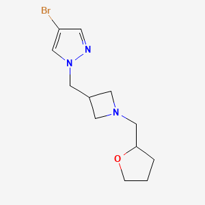 4-bromo-1-({1-[(oxolan-2-yl)methyl]azetidin-3-yl}methyl)-1H-pyrazole