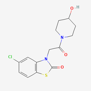 4-Piperidinol, 1-((5-chloro-2-oxo-3(2H)-benzothiazolyl)acetyl)-