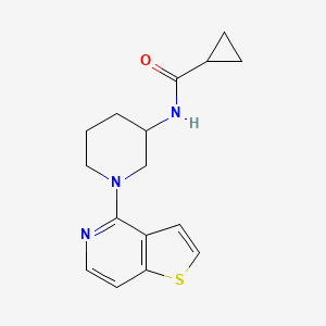 molecular formula C16H19N3OS B12264380 N-(1-{thieno[3,2-c]pyridin-4-yl}piperidin-3-yl)cyclopropanecarboxamide 