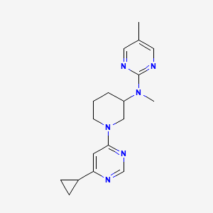 molecular formula C18H24N6 B12264396 N-[1-(6-cyclopropylpyrimidin-4-yl)piperidin-3-yl]-N,5-dimethylpyrimidin-2-amine 