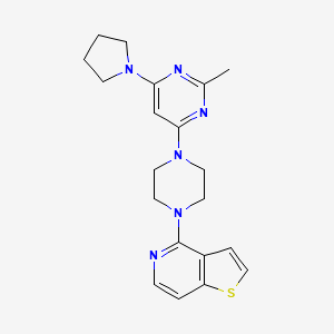 molecular formula C20H24N6S B12264397 2-Methyl-4-(pyrrolidin-1-yl)-6-(4-{thieno[3,2-c]pyridin-4-yl}piperazin-1-yl)pyrimidine 