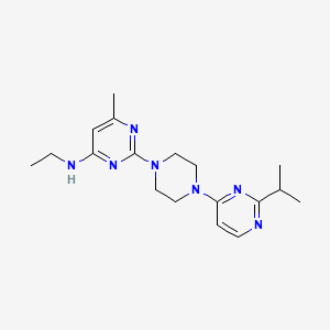 molecular formula C18H27N7 B12264407 N-ethyl-6-methyl-2-{4-[2-(propan-2-yl)pyrimidin-4-yl]piperazin-1-yl}pyrimidin-4-amine 