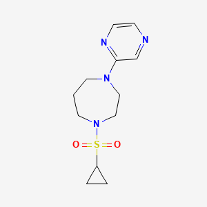 molecular formula C12H18N4O2S B12264437 1-(Cyclopropanesulfonyl)-4-(pyrazin-2-yl)-1,4-diazepane 