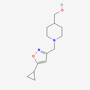 {1-[(5-Cyclopropyl-1,2-oxazol-3-yl)methyl]piperidin-4-yl}methanol