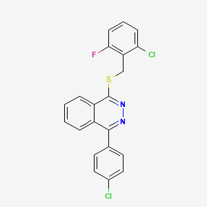 molecular formula C21H13Cl2FN2S B12264505 1-[(2-Chloro-6-fluorobenzyl)sulfanyl]-4-(4-chlorophenyl)phthalazine 