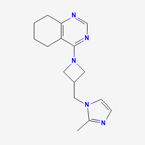 molecular formula C16H21N5 B12264519 4-{3-[(2-methyl-1H-imidazol-1-yl)methyl]azetidin-1-yl}-5,6,7,8-tetrahydroquinazoline 