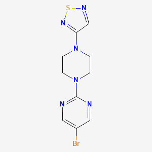 molecular formula C10H11BrN6S B12264524 5-Bromo-2-[4-(1,2,5-thiadiazol-3-yl)piperazin-1-yl]pyrimidine 