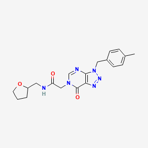 2-[3-[(4-methylphenyl)methyl]-7-oxo-6-triazolo[4,5-d]pyrimidinyl]-N-(2-oxolanylmethyl)acetamide
