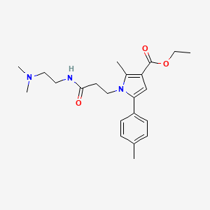 molecular formula C22H31N3O3 B1226454 1-[3-[2-(Dimethylamino)ethylamino]-3-oxopropyl]-2-methyl-5-(4-methylphenyl)-3-pyrrolecarboxylic acid ethyl ester 