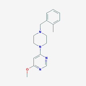 molecular formula C17H22N4O B12264555 4-Methoxy-6-{4-[(2-methylphenyl)methyl]piperazin-1-yl}pyrimidine 