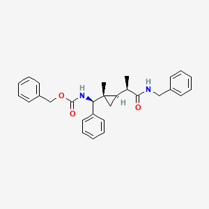molecular formula C29H32N2O3 B1226457 N-[(S)-[(1S,2R)-1-methyl-2-[(2R)-1-oxo-1-[(phenylmethyl)amino]propan-2-yl]cyclopropyl]-phenylmethyl]carbamic acid (phenylmethyl) ester 
