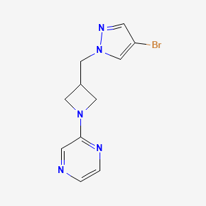 2-{3-[(4-bromo-1H-pyrazol-1-yl)methyl]azetidin-1-yl}pyrazine