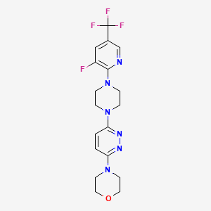 molecular formula C18H20F4N6O B12264616 4-(6-{4-[3-Fluoro-5-(trifluoromethyl)pyridin-2-yl]piperazin-1-yl}pyridazin-3-yl)morpholine 