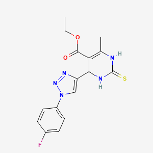 ethyl 4-[1-(4-fluorophenyl)-1H-1,2,3-triazol-4-yl]-6-methyl-2-sulfanylidene-1,2,3,4-tetrahydropyrimidine-5-carboxylate