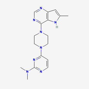 molecular formula C17H22N8 B12264687 N,N-dimethyl-4-(4-{6-methyl-5H-pyrrolo[3,2-d]pyrimidin-4-yl}piperazin-1-yl)pyrimidin-2-amine 