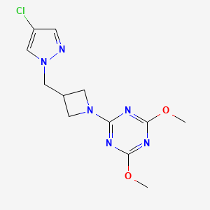 2-{3-[(4-chloro-1H-pyrazol-1-yl)methyl]azetidin-1-yl}-4,6-dimethoxy-1,3,5-triazine