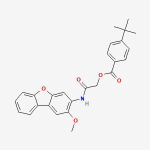 molecular formula C26H25NO5 B1226471 4-Tert-butylbenzoic acid [2-[(2-methoxy-3-dibenzofuranyl)amino]-2-oxoethyl] ester 