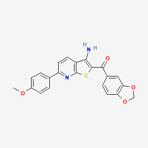 molecular formula C22H16N2O4S B12264710 [3-Amino-6-(4-methoxyphenyl)thieno[2,3-b]pyridin-2-yl](1,3-benzodioxol-5-yl)methanone 