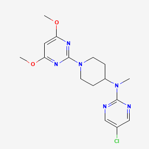 molecular formula C16H21ClN6O2 B12264713 5-chloro-N-[1-(4,6-dimethoxypyrimidin-2-yl)piperidin-4-yl]-N-methylpyrimidin-2-amine 