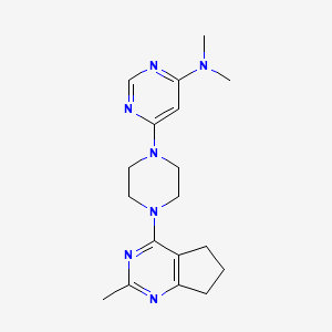 N,N-dimethyl-6-(4-{2-methyl-5H,6H,7H-cyclopenta[d]pyrimidin-4-yl}piperazin-1-yl)pyrimidin-4-amine