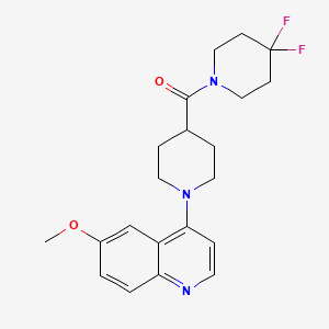 molecular formula C21H25F2N3O2 B12264727 4-[4-(4,4-Difluoropiperidine-1-carbonyl)piperidin-1-yl]-6-methoxyquinoline 