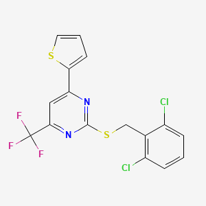 2-[(2,6-Dichlorobenzyl)sulfanyl]-4-(thiophen-2-yl)-6-(trifluoromethyl)pyrimidine