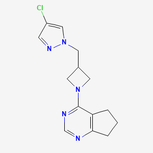 4-chloro-1-[(1-{5H,6H,7H-cyclopenta[d]pyrimidin-4-yl}azetidin-3-yl)methyl]-1H-pyrazole