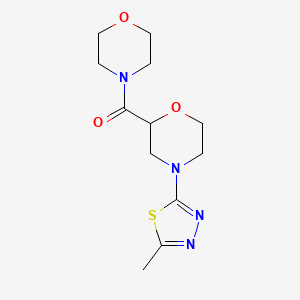 molecular formula C12H18N4O3S B12264762 4-(5-Methyl-1,3,4-thiadiazol-2-yl)-2-(morpholine-4-carbonyl)morpholine 