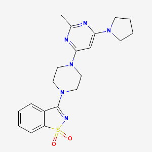 3-{4-[2-Methyl-6-(pyrrolidin-1-yl)pyrimidin-4-yl]piperazin-1-yl}-1lambda6,2-benzothiazole-1,1-dione