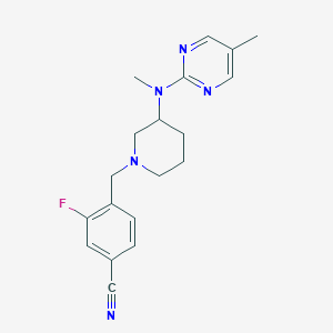 3-Fluoro-4-({3-[methyl(5-methylpyrimidin-2-yl)amino]piperidin-1-yl}methyl)benzonitrile