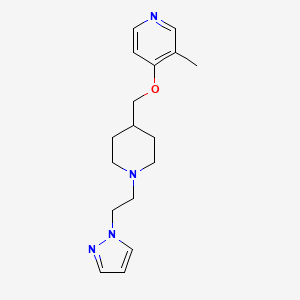 molecular formula C17H24N4O B12264793 3-methyl-4-({1-[2-(1H-pyrazol-1-yl)ethyl]piperidin-4-yl}methoxy)pyridine 