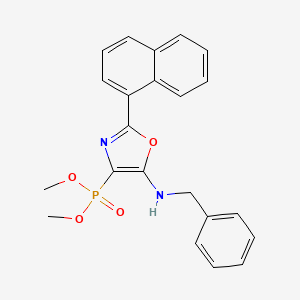 molecular formula C22H21N2O4P B1226480 4-dimethoxyphosphoryl-2-(1-naphthalenyl)-N-(phenylmethyl)-5-oxazolamine 