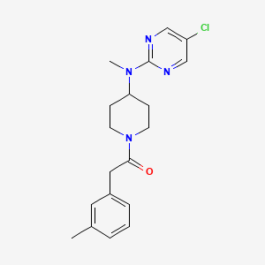 molecular formula C19H23ClN4O B12264813 1-{4-[(5-Chloropyrimidin-2-yl)(methyl)amino]piperidin-1-yl}-2-(3-methylphenyl)ethan-1-one 