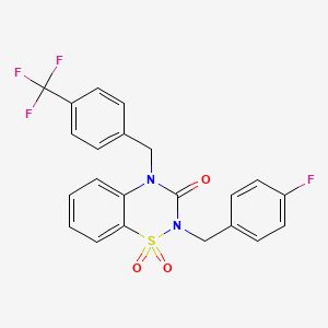 2-[(4-Fluorophenyl)methyl]-1,1-dioxo-4-[[4-(trifluoromethyl)phenyl]methyl]-1lambda6,2,4-benzothiadiazin-3-one