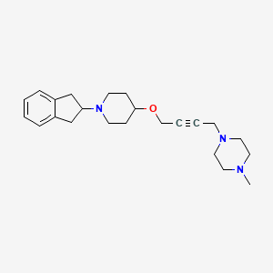 molecular formula C23H33N3O B12264833 1-(4-{[1-(2,3-dihydro-1H-inden-2-yl)piperidin-4-yl]oxy}but-2-yn-1-yl)-4-methylpiperazine 