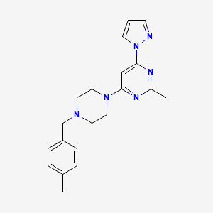 2-methyl-4-{4-[(4-methylphenyl)methyl]piperazin-1-yl}-6-(1H-pyrazol-1-yl)pyrimidine