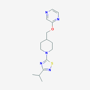 molecular formula C15H21N5OS B12264849 2-({1-[3-(Propan-2-yl)-1,2,4-thiadiazol-5-yl]piperidin-4-yl}methoxy)pyrazine 