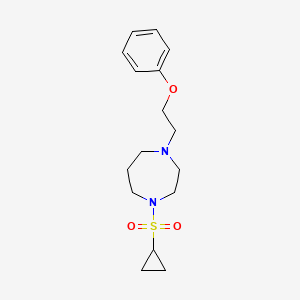 molecular formula C16H24N2O3S B12264861 1-(Cyclopropanesulfonyl)-4-(2-phenoxyethyl)-1,4-diazepane 