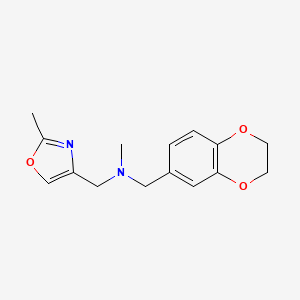 molecular formula C15H18N2O3 B12264898 [(2,3-Dihydro-1,4-benzodioxin-6-yl)methyl](methyl)[(2-methyl-1,3-oxazol-4-yl)methyl]amine 