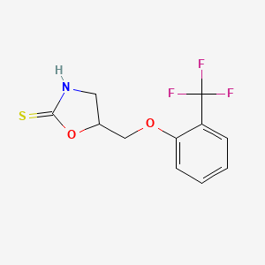 molecular formula C11H10F3NO2S B1226491 5-(((Trifluoro-o-tolyl)oxy)methyl)-2-oxazolidinethione CAS No. 3414-46-8