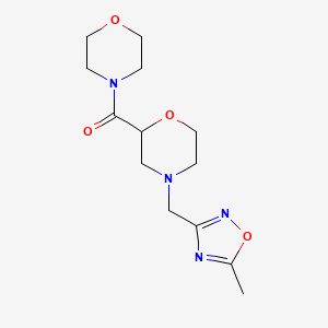 molecular formula C13H20N4O4 B12264938 4-[(5-Methyl-1,2,4-oxadiazol-3-yl)methyl]-2-(morpholine-4-carbonyl)morpholine 