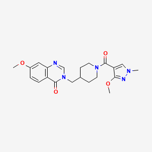 7-methoxy-3-{[1-(3-methoxy-1-methyl-1H-pyrazole-4-carbonyl)piperidin-4-yl]methyl}-3,4-dihydroquinazolin-4-one