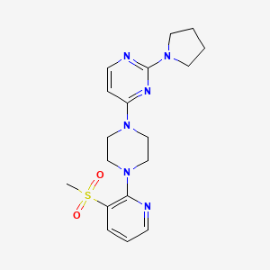 molecular formula C18H24N6O2S B12264957 4-[4-(3-Methanesulfonylpyridin-2-yl)piperazin-1-yl]-2-(pyrrolidin-1-yl)pyrimidine 